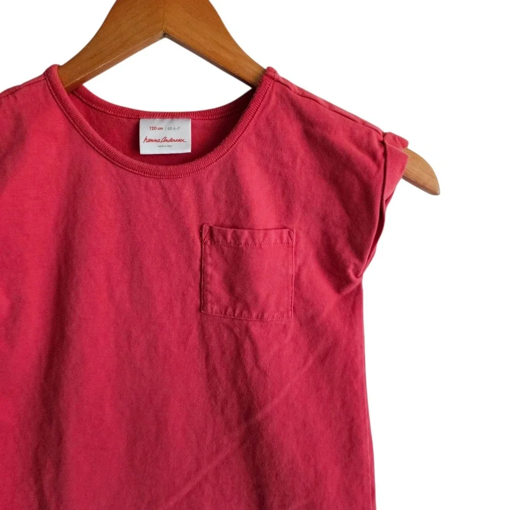 Hanna Andersson Pocket T-Shirt Short Sleeve Casual Top Kids Size 6‎ 7 Years